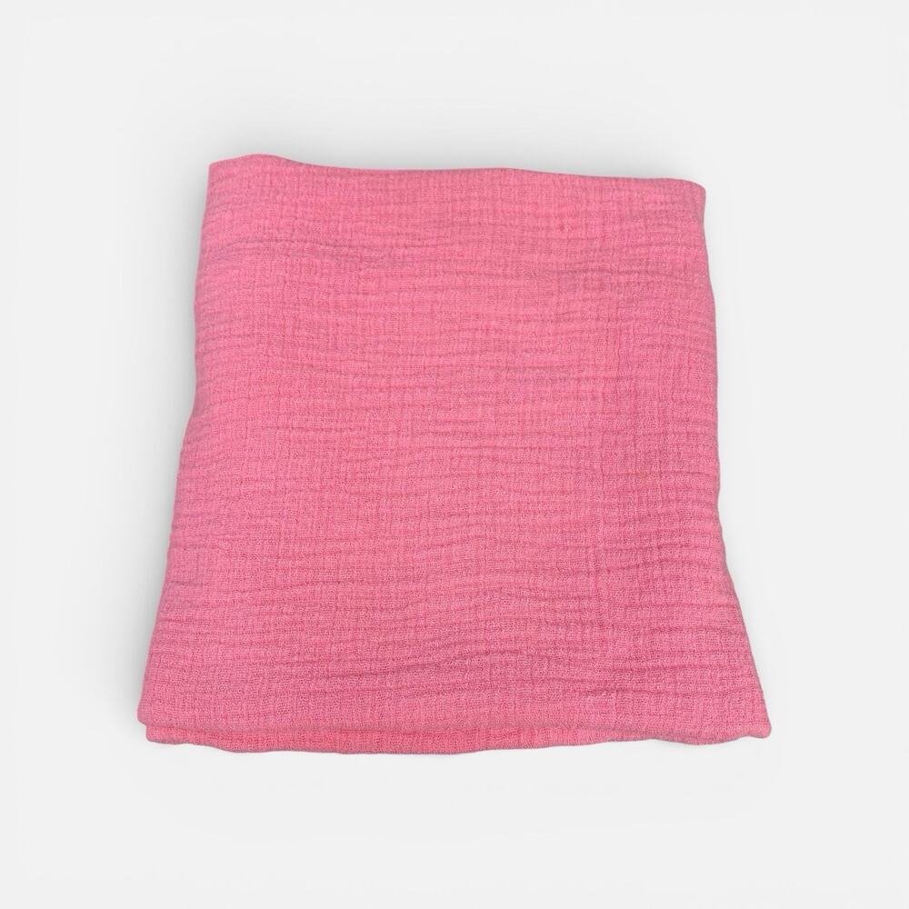 Lollypop Baby Blanket Solid Pink Muslin Swaddle Lovey 32.75” x 34.75 Cotton Girl